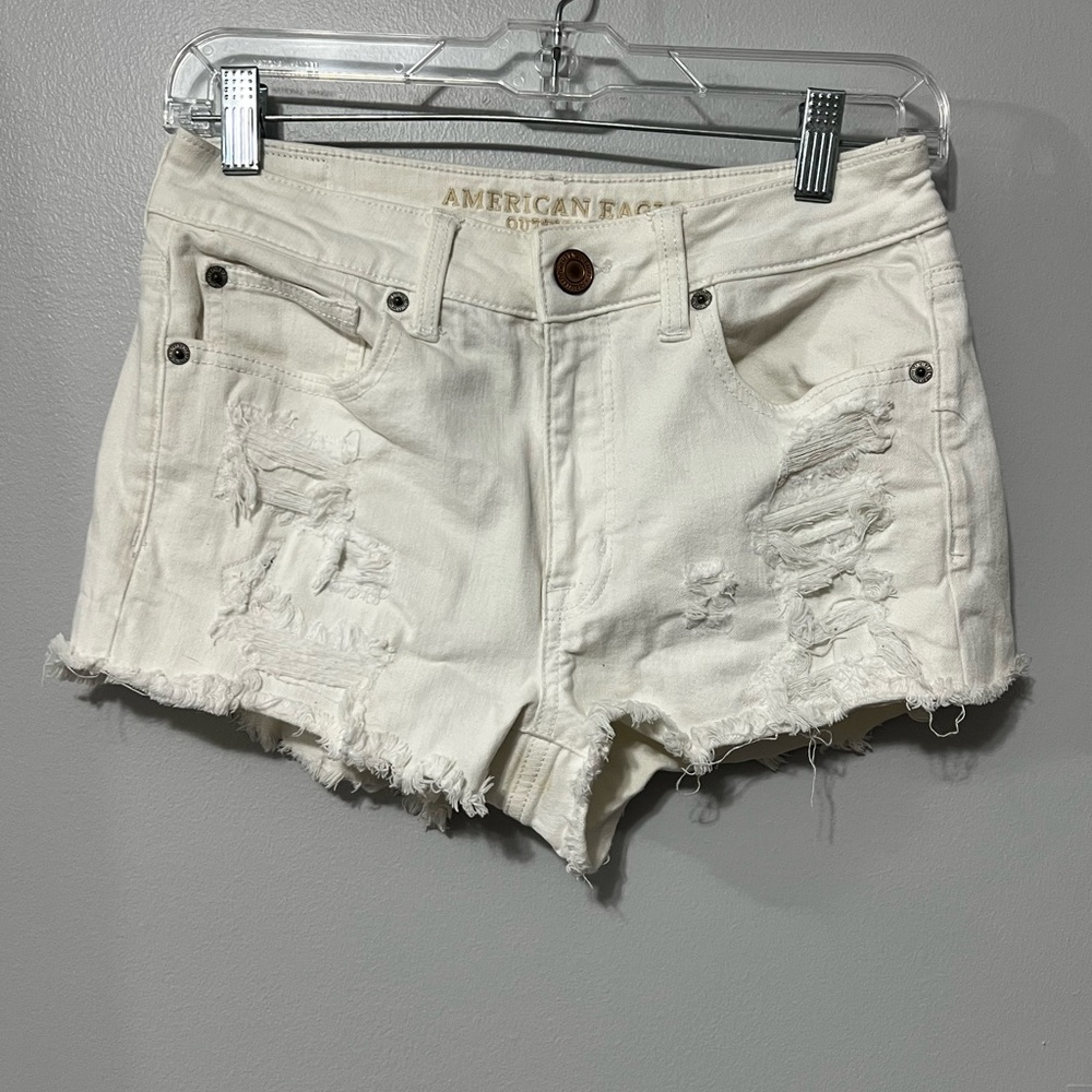 American Eagle Outfitters Women's Hi Rise Shortie Distressed Shorts - Size 6